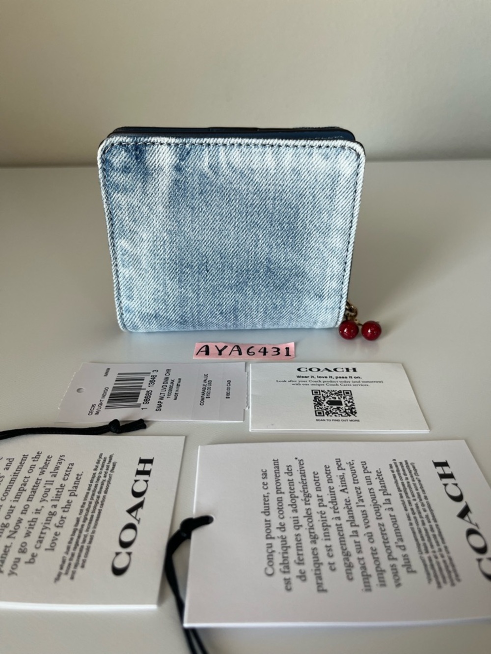 Coach Snap Wallet In Loved Denim With Charm🎈🎈 - Picture 3 of 10
